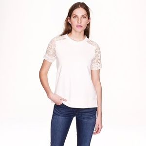 J Crew Short Lace Sleeve Sweatshirt
